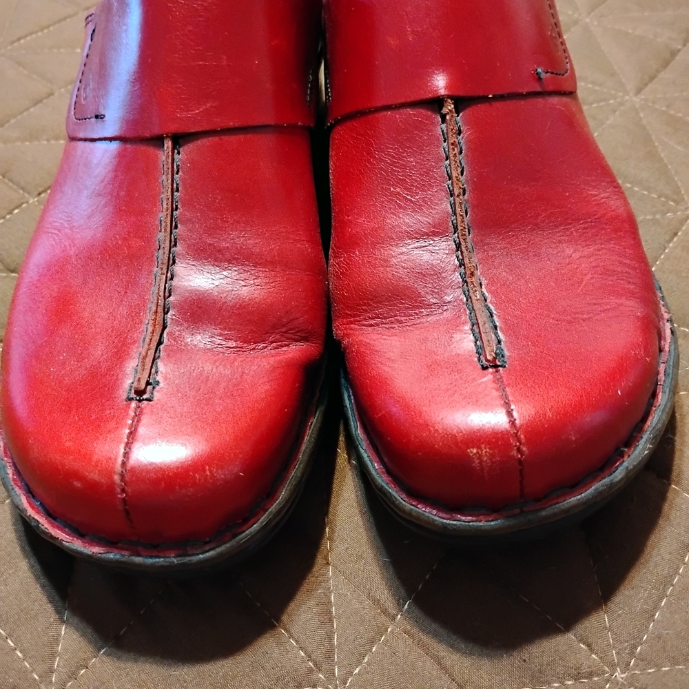 Josef Seibel Red Leather Mules